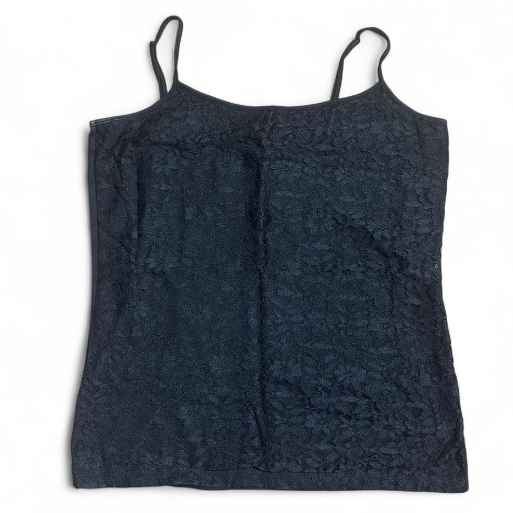 Ann Taylor Loft Women’s Black Lace Cami Camisole Top Stretch Knit Size Large